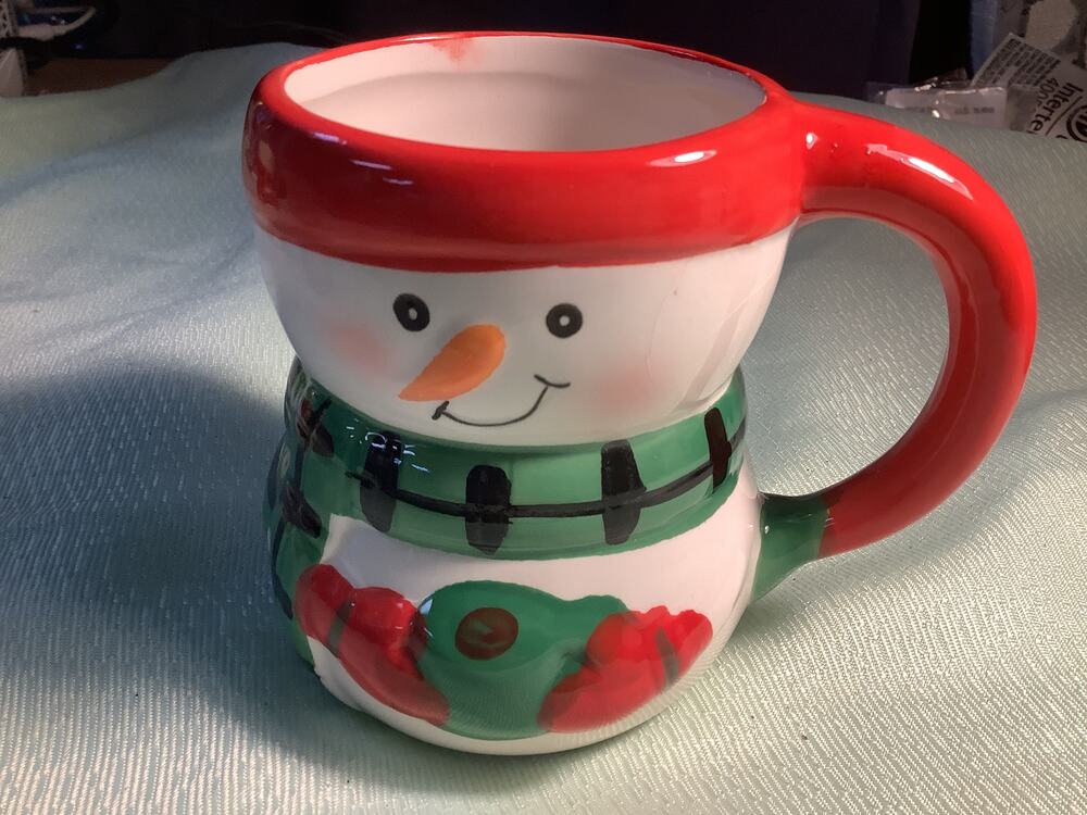 Bay Island Snowman Hot Cocoa Coffee Mug Cup Ceramic 4”T 3”W
